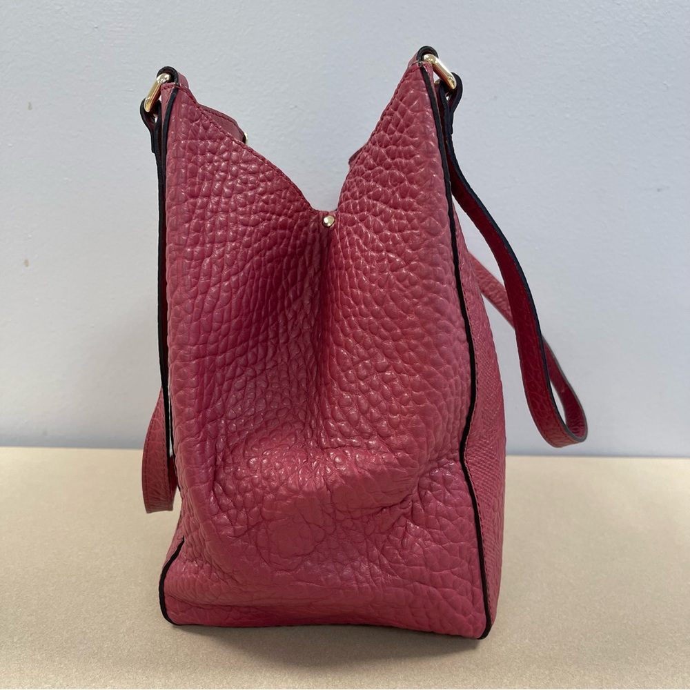 Burberry Red Embossed Check Grain Leather Small Canterbury Tote Bag - Preowned - Picture 7 of 16